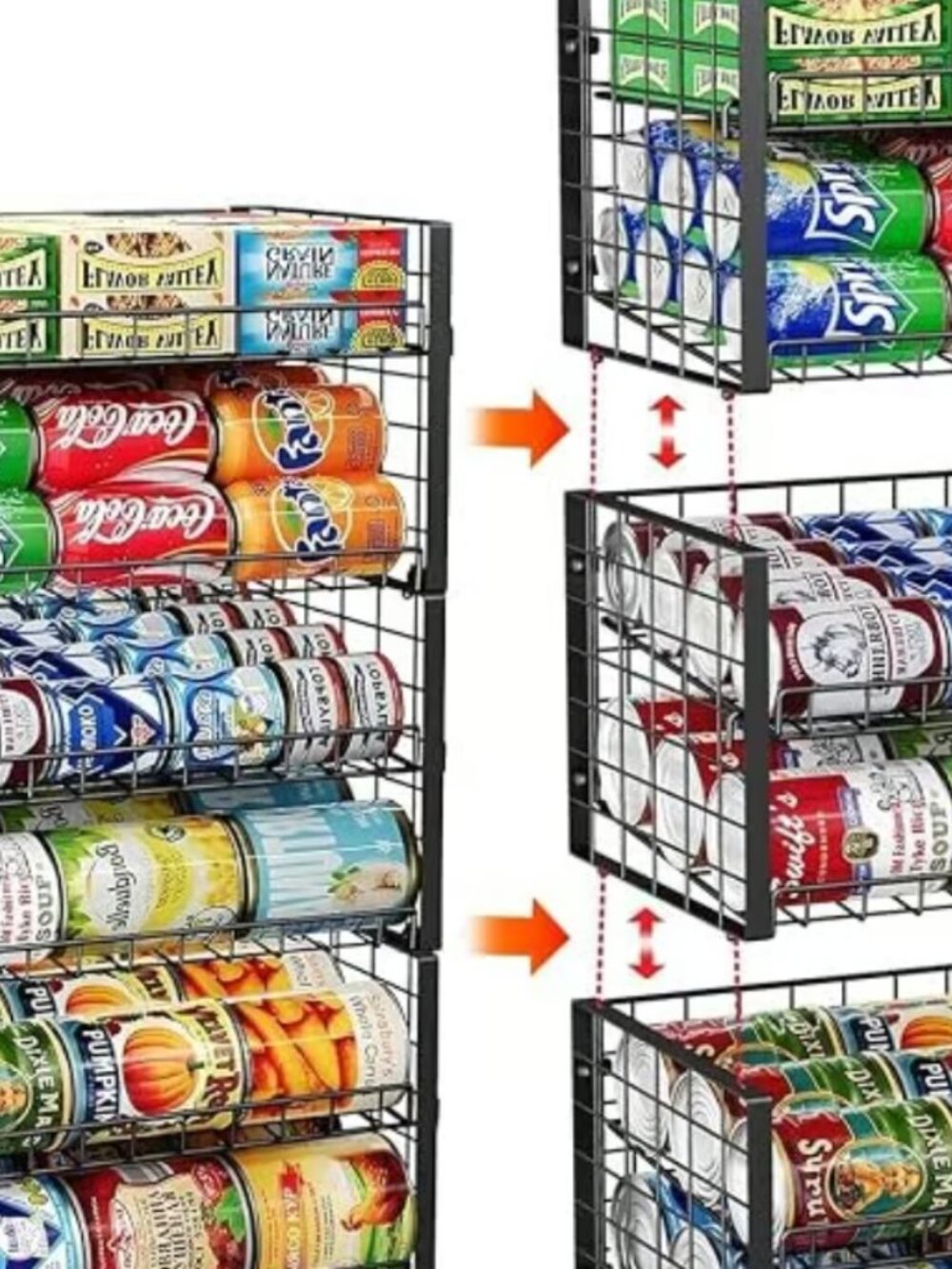 Stackable Can Dispenser Rack Organizer for Kitchen Pantry